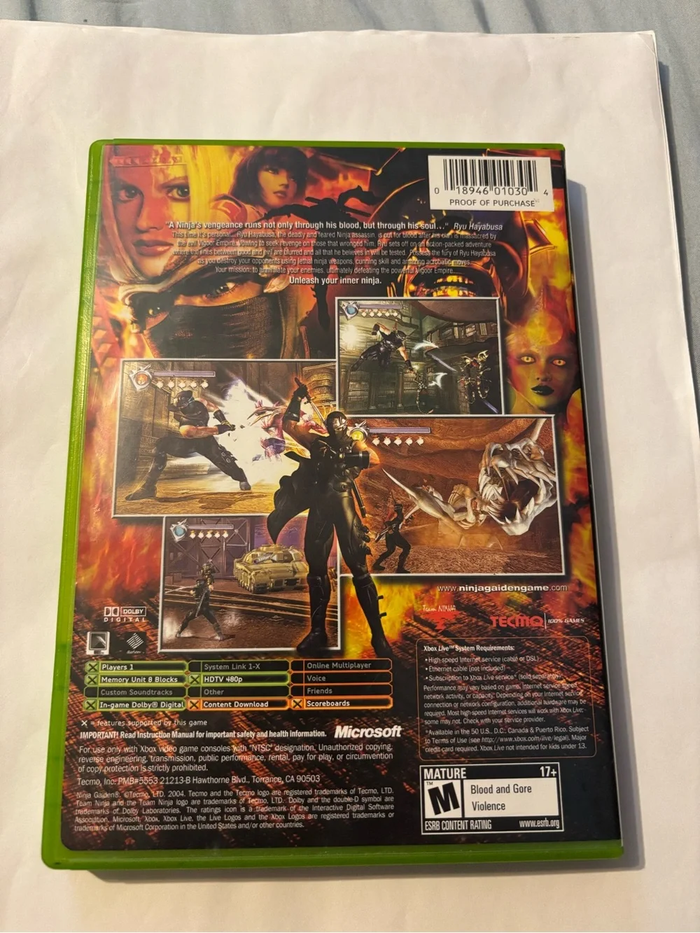 Xbox Ninja Gaiden CIB